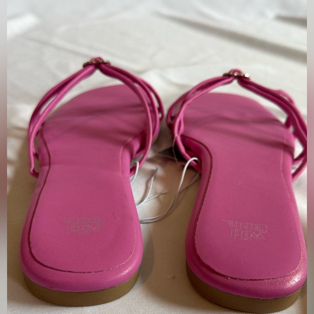 Wild Fable Pink Slip-On Sandals with Square Toe rhinestone heart 9.5 - Picture 4 of 6
